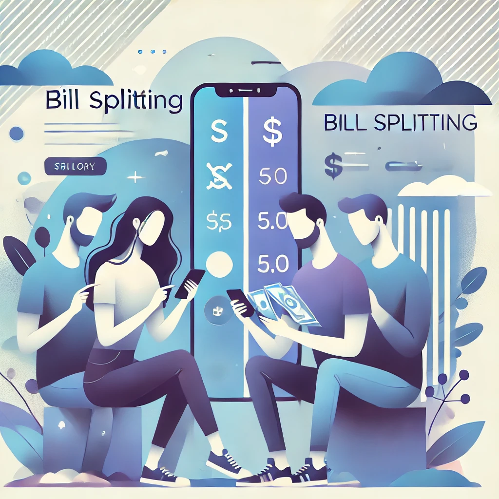Team using a solution for splitting bills